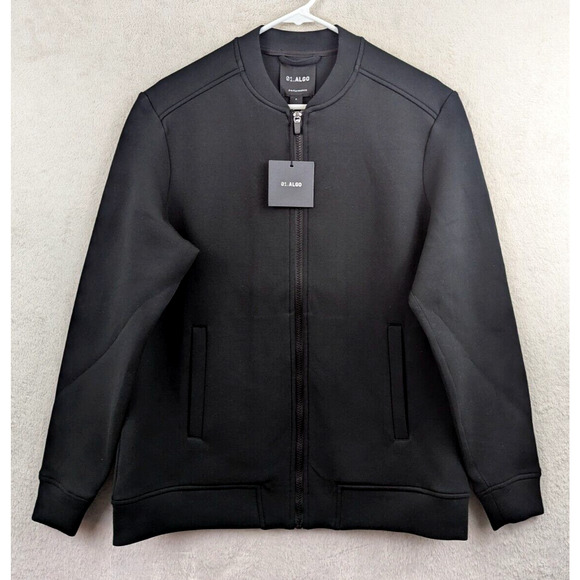 01.ALGO Performance sz S Sweatshirt Jacket black zips pockets stretchy 0707 - Picture 1 of 4